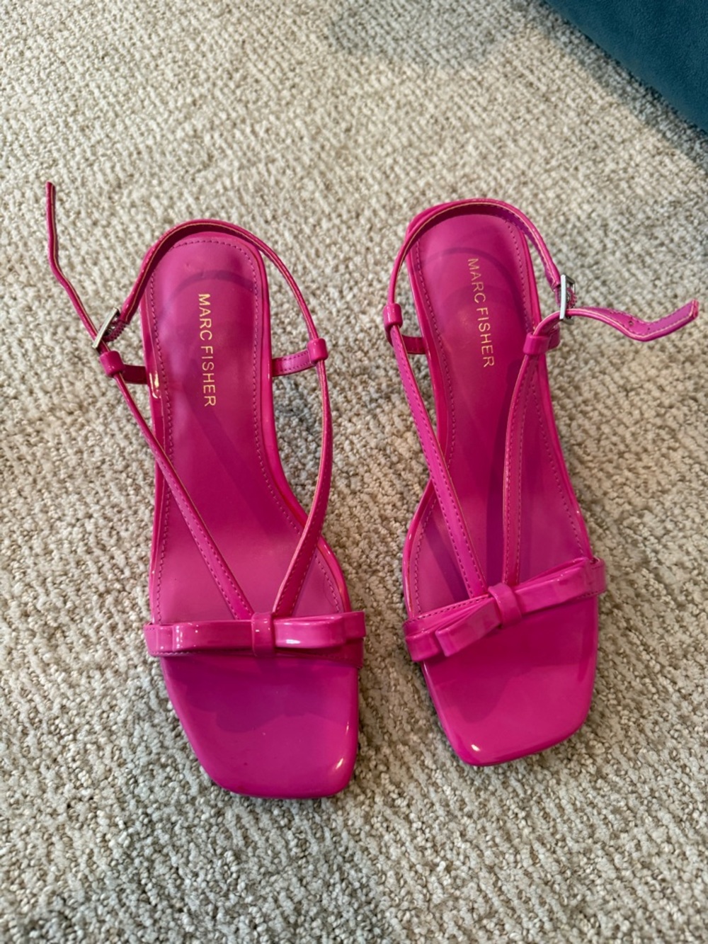 Marc Fisher Danzy Women's Bow Square Toe Dress Sandals in pink